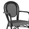 Flash Furniture Lourdes Thonet French Bistro Stacking Chair w/Arms, Blk and Wht PE Rattan and Black Alum Frame, 4PK 4-SDA-AD642002A-BKWH-BK-GG - alternate 4